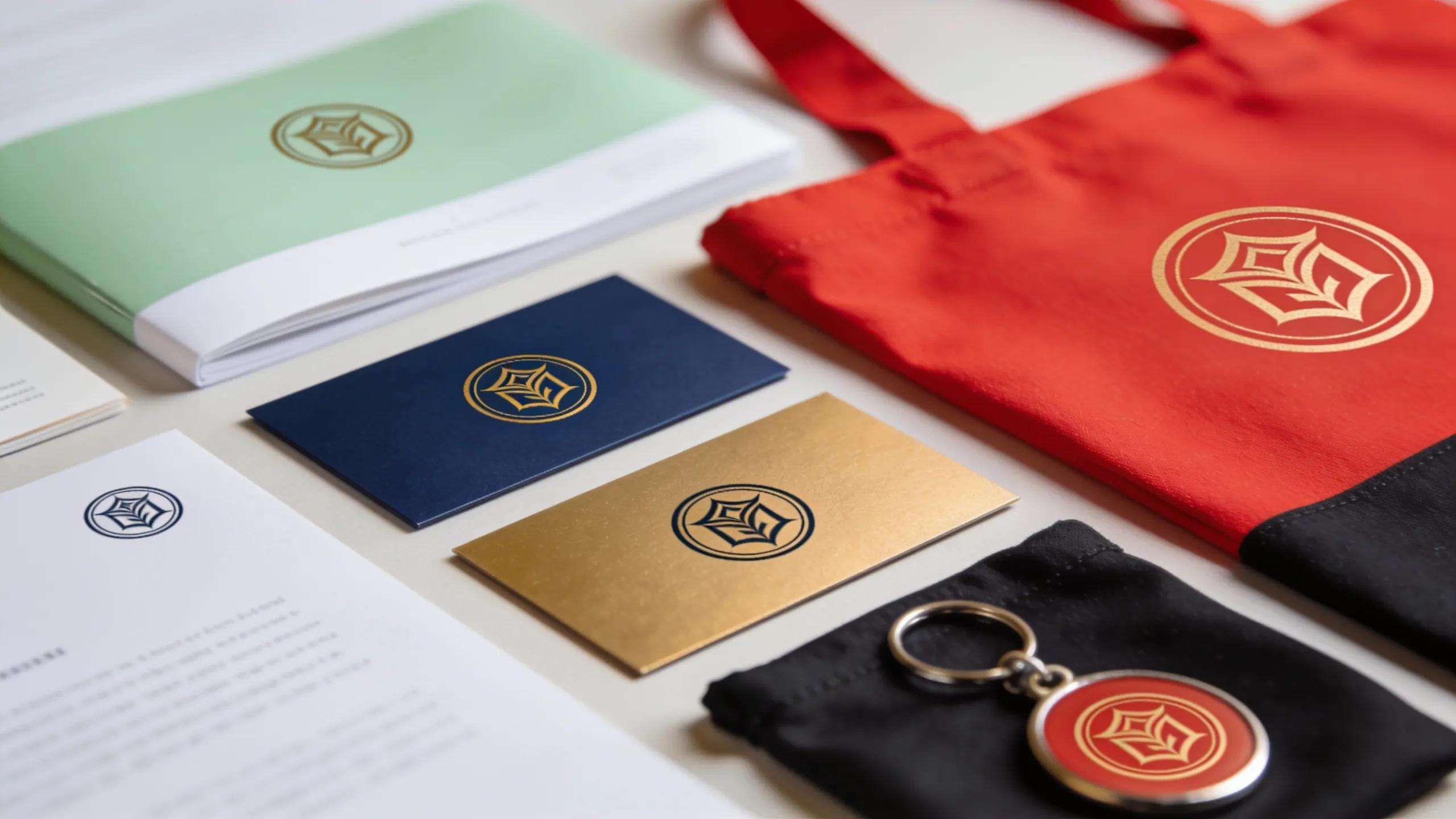 Diverse brand identity elements for B2B success showcased through promotional materials