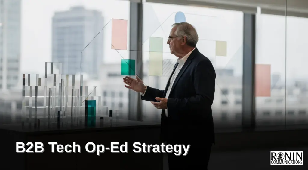 Op-ed strategy requires understanding the target publication's editorial slant before drafting begins.; Placement work should